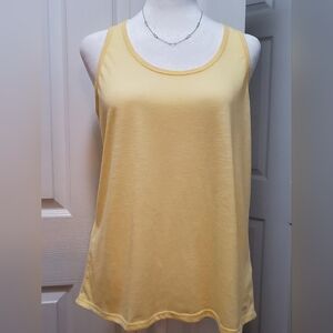 Marika heathered yellow split-back racerback tank Size L